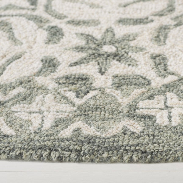 Safavieh Lauren Ralph Hand Tufted Wool Runner Sage Ivory Oriental Hallway Entryway Rug 6'-0" x 6'-0" LRL6606W-6R