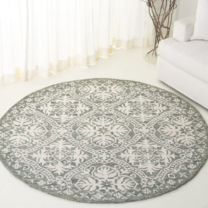 Safavieh Lauren Ralph Hand Tufted Wool Runner Sage Ivory Oriental Hallway Entryway Rug 6'-0" x 6'-0" LRL6606W-6R