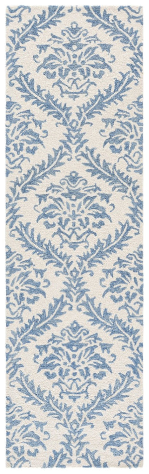 Safavieh Lrl Hand Tufted Wool Runner Rug Blue Ivory Traditional Hallway Entryway Accent 2'-3" x 8'-0" LRL6607M-28