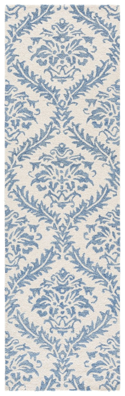 Safavieh Lrl Hand Tufted Wool Runner Rug Blue Ivory Traditional Hallway Entryway Accent 2'-3" x 8'-0" LRL6607M-28
