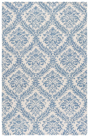 Safavieh Lrl Hand Tufted Wool Runner Rug Blue Ivory Traditional Hallway Entryway Accent 5'-0" x 8'-0" LRL6607M-5