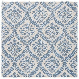 Safavieh Lrl Hand Tufted Wool Runner Rug Blue Ivory Traditional Hallway Entryway Accent 6'-0" x 6'-0" - Square LRL6607M-6SQ