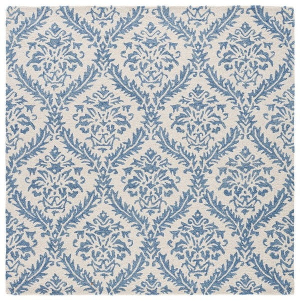 Safavieh Lrl Hand Tufted Wool Runner Rug Blue Ivory Traditional Hallway Entryway Accent 6'-0" x 6'-0" - Square LRL6607M-6SQ