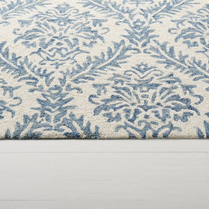 Safavieh Lrl Hand Tufted Wool Runner Rug Blue Ivory Traditional Hallway Entryway Accent 6'-0" x 9'-0" LRL6607M-6