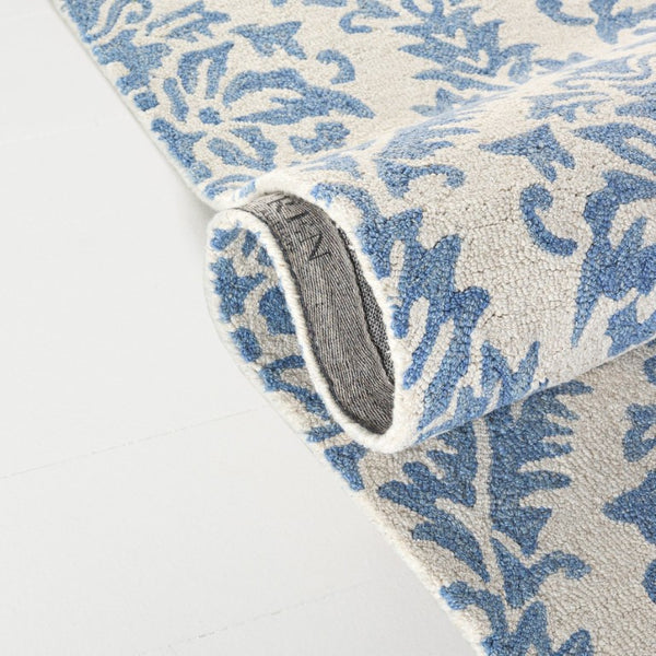 Safavieh Lrl Hand Tufted Wool Runner Rug Blue Ivory Traditional Hallway Entryway Accent 8'-0" x 10'-0" LRL6607M-8
