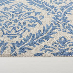 Safavieh Lrl Hand Tufted Wool Runner Rug Blue Ivory Traditional Hallway Entryway Accent 9'-0" x 12'-0" LRL6607M-9
