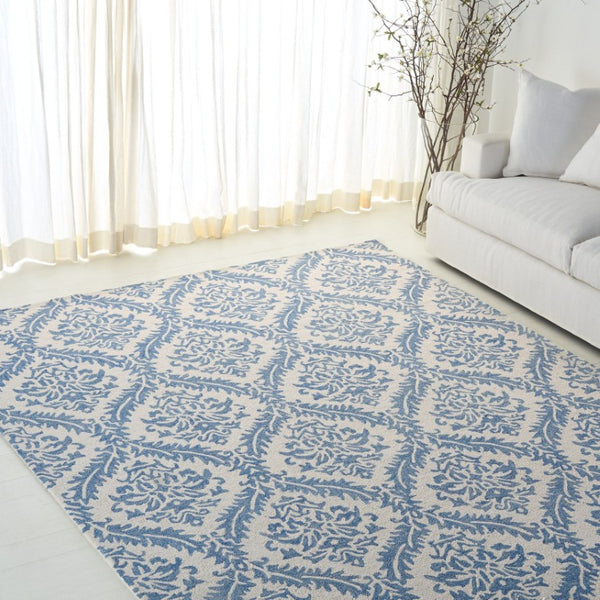 Safavieh Lrl Hand Tufted Wool Runner Rug Blue Ivory Traditional Hallway Entryway Accent 9'-0" x 12'-0" LRL6607M-9