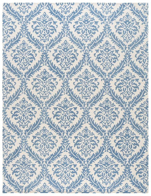 Safavieh Lrl Hand Tufted Wool Runner Rug Blue Ivory Traditional Hallway Entryway Accent 9'-0" x 12'-0" LRL6607M-9