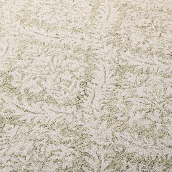 Safavieh Lrl Hand-Tufted Wool Cotton Runner Sage Ivory Traditional Hallway Entryway Rug 2'-3" x 10'-0" LRL6607W-210