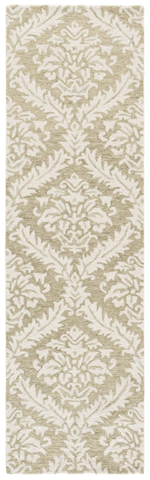 Safavieh Lrl Hand-Tufted Wool Cotton Runner Sage Ivory Traditional Hallway Entryway Rug 2'-3" x 8'-0" LRL6607W-28