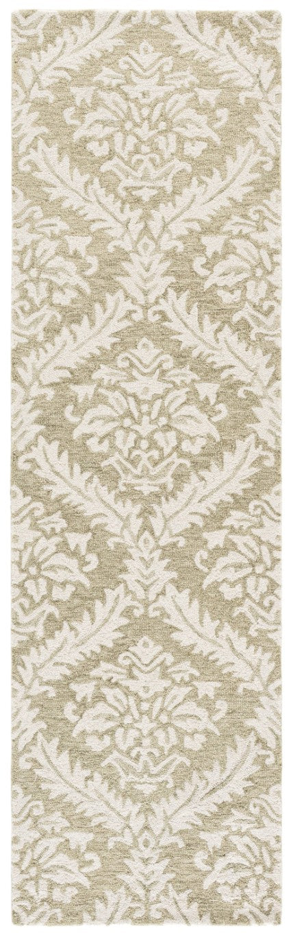 Safavieh Lrl Hand-Tufted Wool Cotton Runner Sage Ivory Traditional Hallway Entryway Rug 2'-3" x 8'-0" LRL6607W-28