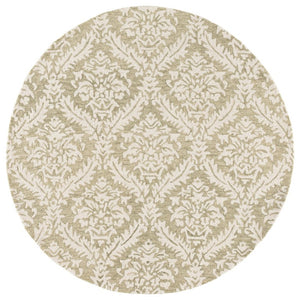 Safavieh Lrl Hand-Tufted Wool Cotton Runner Sage Ivory Traditional Hallway Entryway Rug 6'-0" x 6'-0" Round LRL6607W-6R