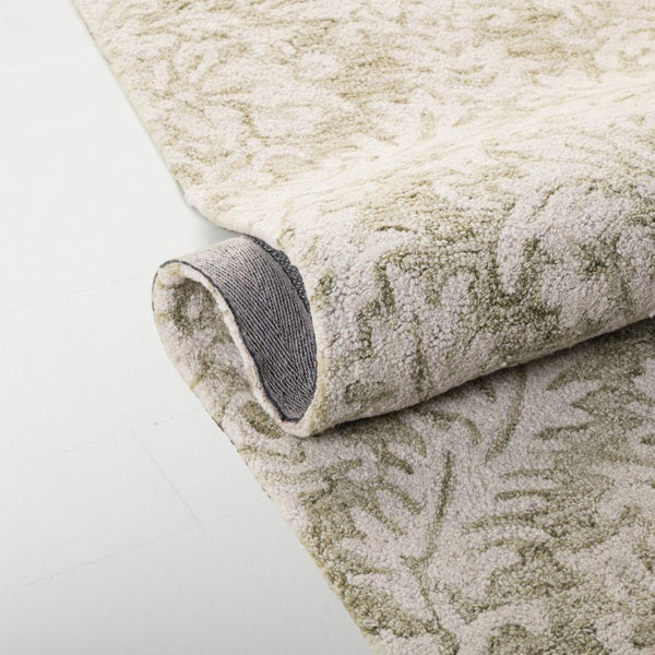 Safavieh Lrl Hand-Tufted Wool Cotton Runner Sage Ivory Traditional Hallway Entryway Rug 6'-0" x 9'-0" LRL6607W-6