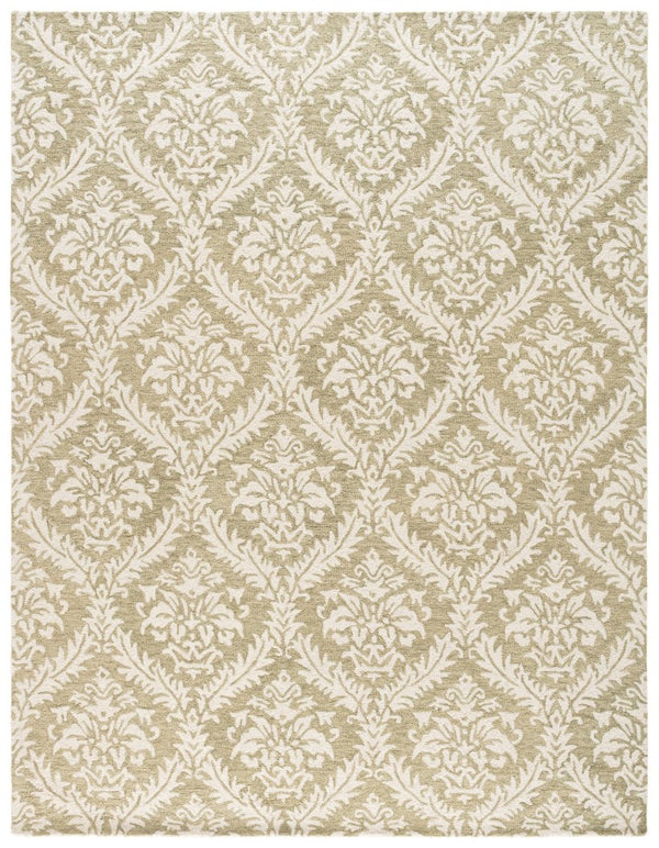 Safavieh Lrl Hand-Tufted Wool Cotton Runner Sage Ivory Traditional Hallway Entryway Rug 9'-0" x 12'-0" LRL6607W-9