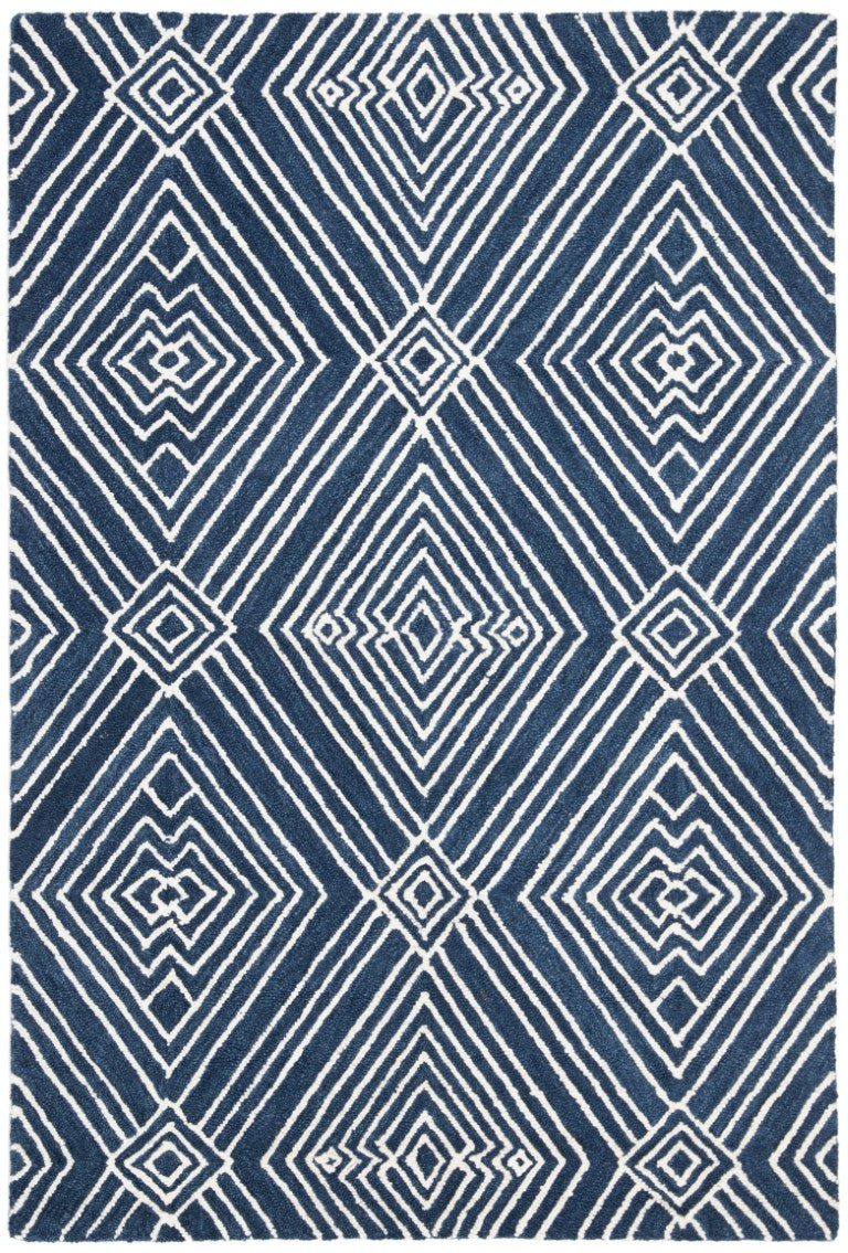 Safavieh Lrl Hand-Tufted Wool Cotton Indigo Area Rug Artisan Woven for Large Living Spaces LRL6608N