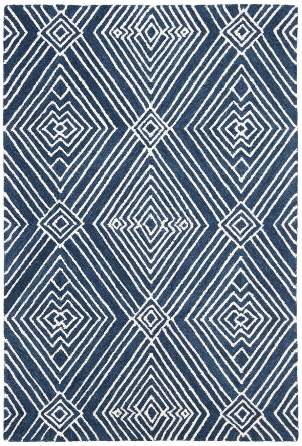 Safavieh Lrl Hand-Tufted Wool Cotton Indigo Area Rug Artisan Woven for Large Living Spaces LRL6608N