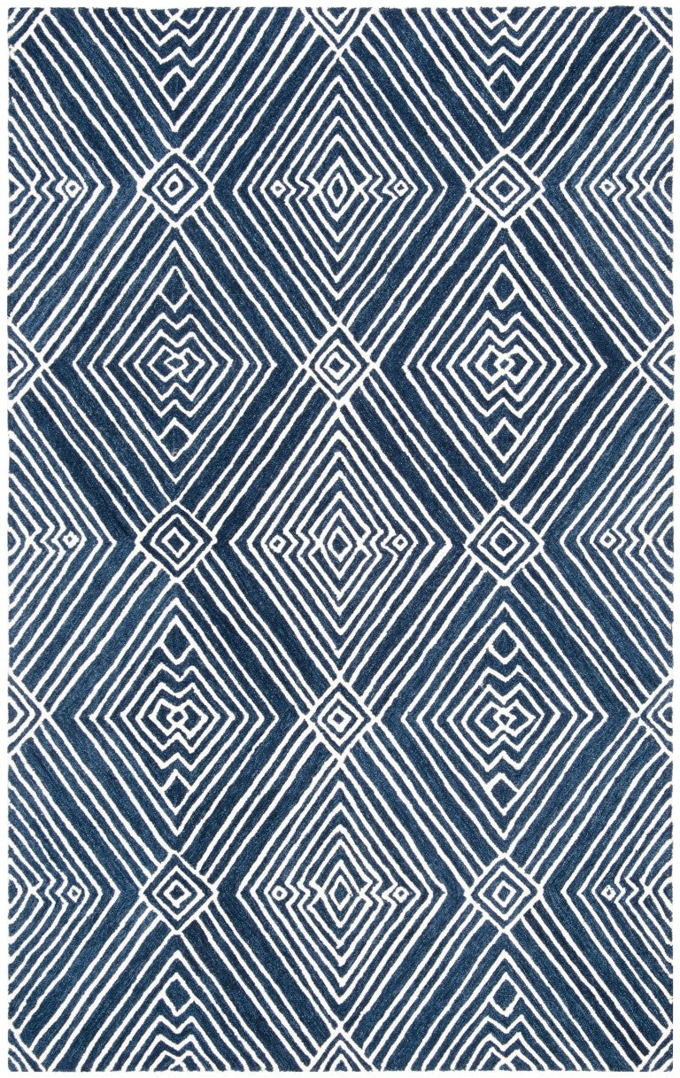 Safavieh Lrl Hand-Tufted Wool Cotton Indigo Area Rug Artisan Woven for Large Living Spaces LRL6608N