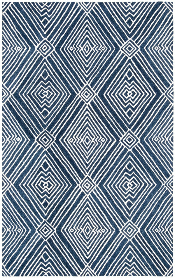 Safavieh Lrl Hand-Tufted Wool Cotton Indigo Area Rug Artisan Woven for Large Living Spaces LRL6608N