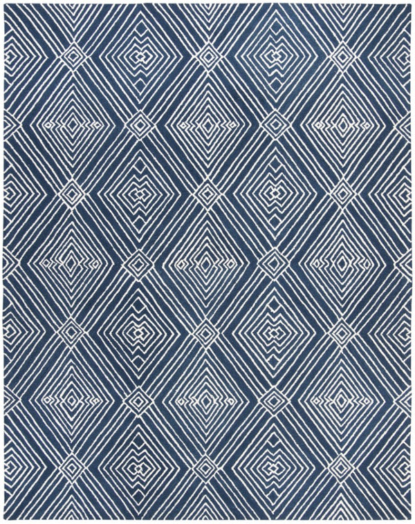 Safavieh Lrl Hand-Tufted Wool Cotton Indigo Area Rug Artisan Woven for Large Living Spaces LRL6608N