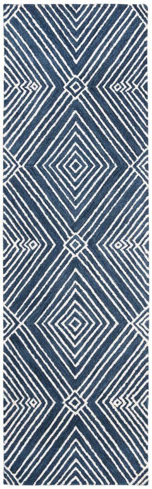 Safavieh Lrl Hand-Tufted Wool Cotton Indigo Area Rug Artisan Woven for Large Living Spaces LRL6608N