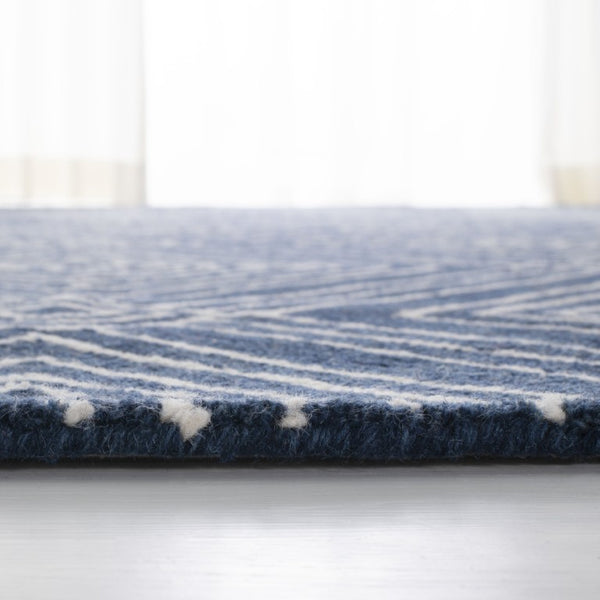 Safavieh Lrl Hand-Tufted Wool Cotton Indigo Area Rug Artisan Woven for Large Living Spaces LRL6608N