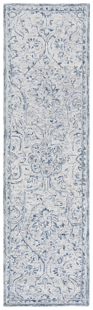 Safavieh Lrl Hand-Tufted Juniper Grey Blue Wool-Cotton Rug 5X8 Botanical Floral Motif, Soft 3/8" Pile LRL6636M-5