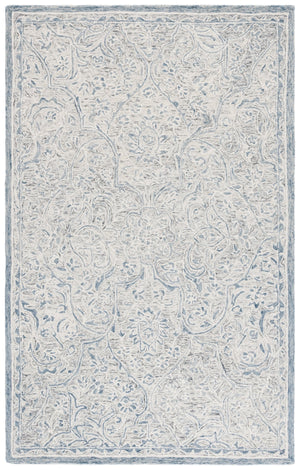 Safavieh Lrl Hand-Tufted Juniper Grey Blue Wool-Cotton Rug 5X8 Botanical Floral Motif, Soft 3/8" Pile LRL6636M-5