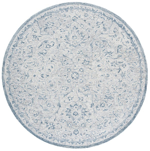Safavieh Lrl Hand-Tufted Juniper Grey Blue Wool-Cotton Rug 5X8 Botanical Floral Motif, Soft 3/8" Pile LRL6636M-5