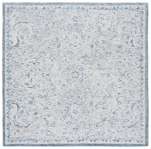 Safavieh Lrl Hand-Tufted Juniper Grey Blue Wool-Cotton Rug 5X8 Botanical Floral Motif, Soft 3/8" Pile LRL6636M-5