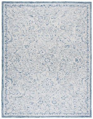 Safavieh Lrl Hand-Tufted Juniper Grey Blue Wool-Cotton Rug 5X8 Botanical Floral Motif, Soft 3/8" Pile LRL6636M-5