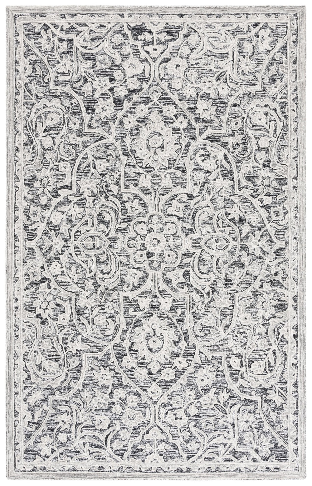 Safavieh Lrl Hand-Tufted Juniper Rug In Black & Ivory — Wool-Cotton Low-Profile Design For Timeless Style 5'-0" x 8'-0" LRL6636Z-5