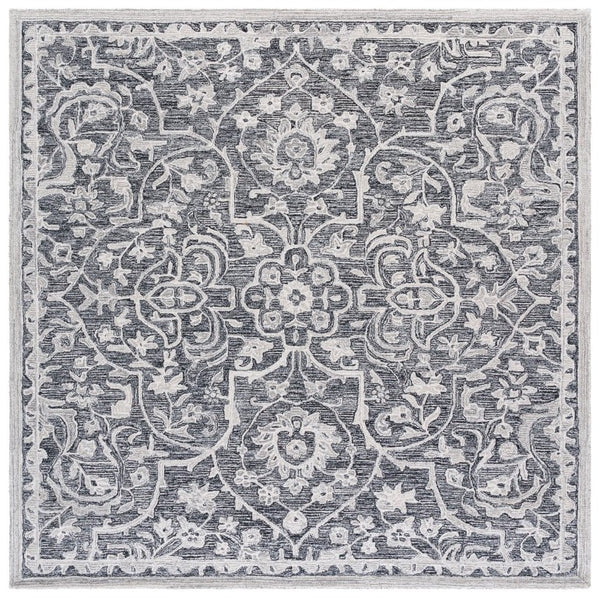 Safavieh Lrl Juniper Hand-Tufted Wool Cotton Runner Rug with Ornate Floral Motifs for Hallways 7'-0" x 7'-0" (Square) LRL6636Z-7SQ