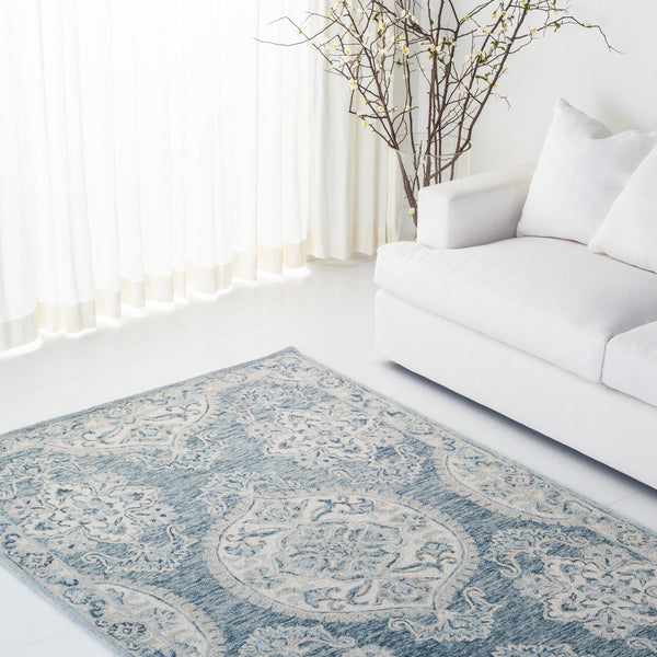 Safavieh Lrl 6637N Declan Navy/Ivory 10X14 Hand-Tufted Wool Oriental Rug — Low-Pile, Timeless Craftsmanship LRL6637N-10