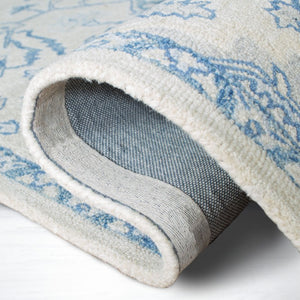 Safavieh Percy Hand Tufted Wool Area Rug Oversized Ivory Blue for Large Living Rooms LRL6652G
