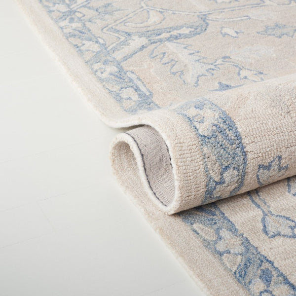 Safavieh Percy Hand Tufted Wool Area Rug Oversized Ivory Blue for Large Living Rooms LRL6652G