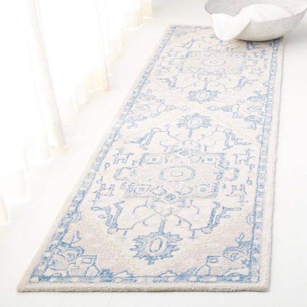 Safavieh Percy Hand Tufted Wool Area Rug Oversized Ivory Blue for Large Living Rooms LRL6652G