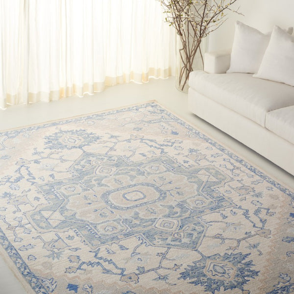 Safavieh Percy Hand Tufted Wool Area Rug Oversized Ivory Blue for Large Living Rooms LRL6652G
