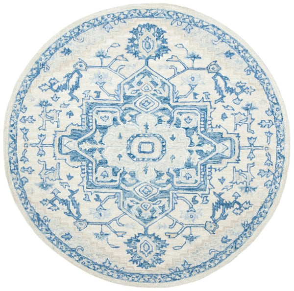 Safavieh Percy Hand Tufted Wool Area Rug Oversized Ivory Blue for Large Living Rooms LRL6652G