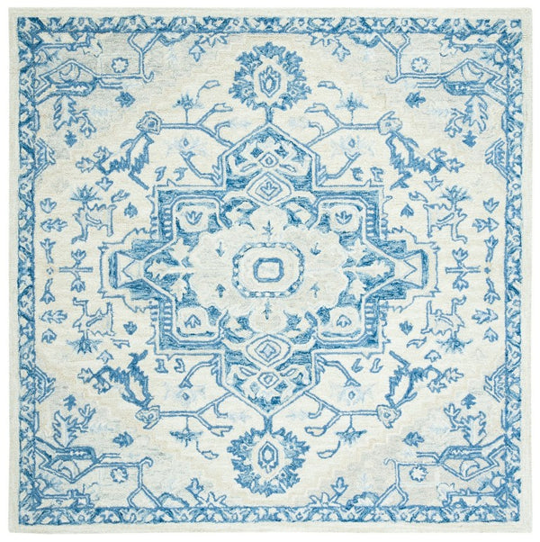 Safavieh Percy Hand Tufted Wool Area Rug Oversized Ivory Blue for Large Living Rooms LRL6652G