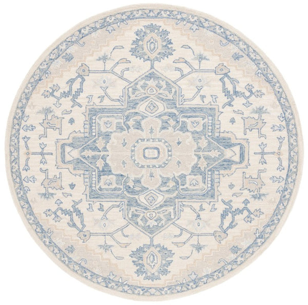 Safavieh Percy Hand Tufted Wool Area Rug Oversized Ivory Blue for Large Living Rooms LRL6652G