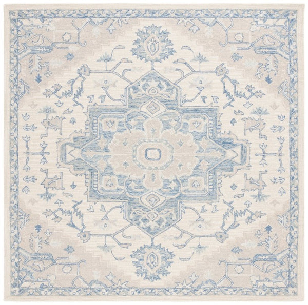 Safavieh Percy Hand Tufted Wool Area Rug Oversized Ivory Blue for Large Living Rooms LRL6652G