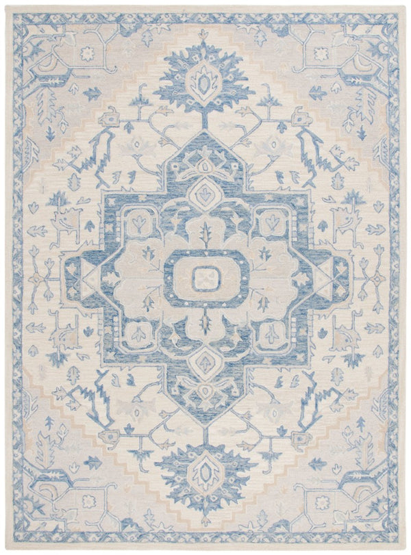 Safavieh Percy Hand Tufted Wool Area Rug Oversized Ivory Blue for Large Living Rooms LRL6652G