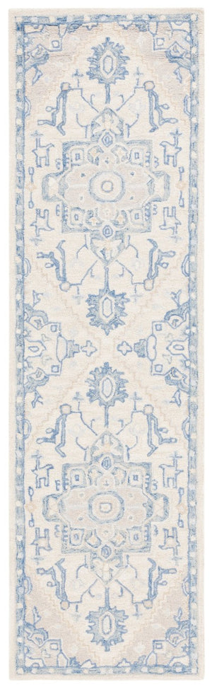 Safavieh Percy Hand Tufted Wool Area Rug Oversized Ivory Blue for Large Living Rooms LRL6652G