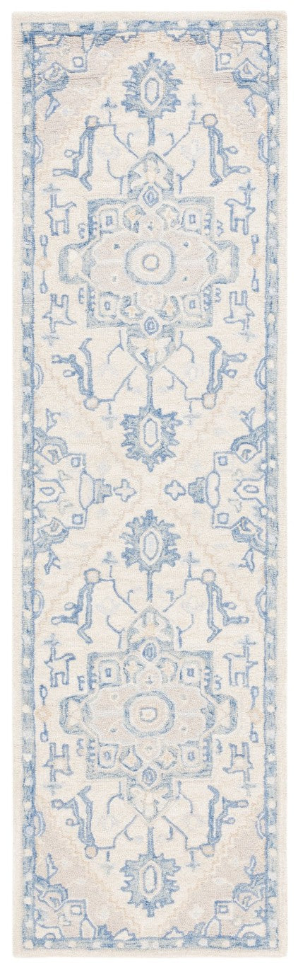 Safavieh Percy Hand Tufted Wool Area Rug Oversized Ivory Blue for Large Living Rooms LRL6652G