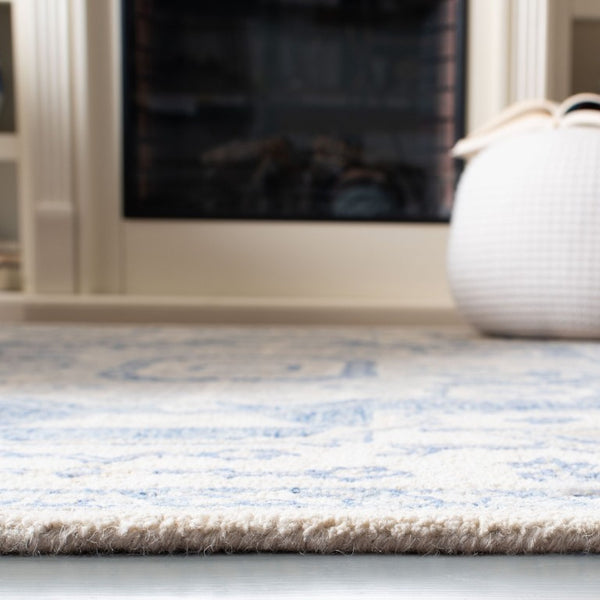 Safavieh Percy Hand Tufted Wool Area Rug Oversized Ivory Blue for Large Living Rooms LRL6652G