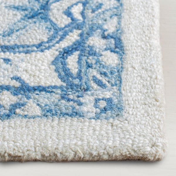 Safavieh Percy Hand Tufted Wool Area Rug Oversized Ivory Blue for Large Living Rooms LRL6652G