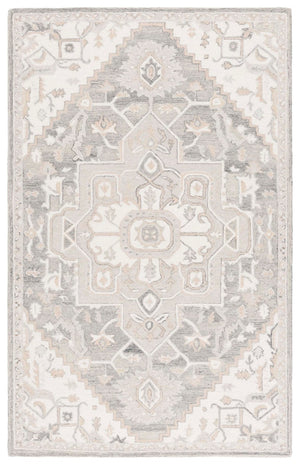 Safavieh Percy Hand Tufted Wool Cotton Area Rug in Soft Grey Ivory for Living or Bedroom LRL6652H-5