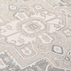 Safavieh Percy Hand Tufted Wool Cotton Area Rug in Soft Grey Ivory for Living or Bedroom LRL6652H-5