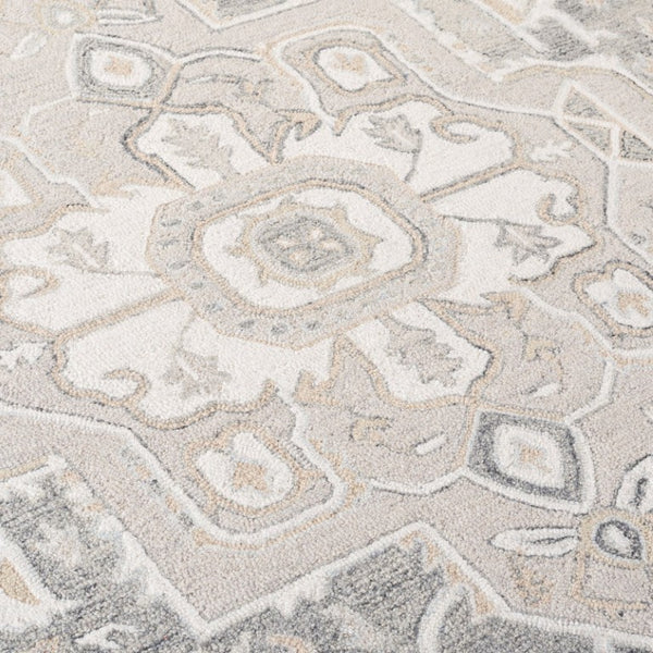 Safavieh Percy Hand Tufted Wool Cotton Area Rug in Soft Grey Ivory for Living or Bedroom LRL6652H-5
