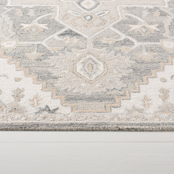 Safavieh Percy Hand Tufted Wool Cotton Area Rug in Soft Grey Ivory for Living or Bedroom LRL6652H-5